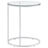 CoasterEveryday 902927 Kyle - Oval Glass Top C-Shaped Sofa Side Table - Chrome