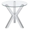 Coaster Fine Furniture 708128-S3 Kenzie - 3 Piece Round Coffee And End Table Set - Chrome