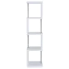 CoasterEveryday 801418 Baxter - 4-Shelf Bookshelf - White And Chrome
