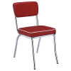 CoasterEveryday 2065-S5R Retro - 5 Piece Oval Dining Table Set - White And Red
