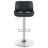 CoasterEssence 130502 Folsom - Upholstered Adjustable Bar Stool - Black And Chrome