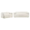 Coaster Fine Furniture 509811-S2 Dorset - 2 Piece Upholstered Round Track Arm Sofa Set - White
