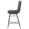 CoasterEssence 107859 Aiken - Upholstered Tufted Counter Chair (Set of 2) - Charcoal