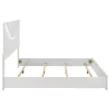 Coaster Fine Furniture 224941KEB1 Ives - King Headboard & Footboard & Slats, Box 1 of 2 - White High Gloss