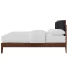 New Classic 00-B1862HG-300 Hawthorne - 5/0 Queen Platform Bed With Chair arcoal Upholstered Headboard - Brown