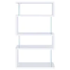 CoasterEveryday 800300 Emelle - 4-Shelf Glass Panel Bookshelf - White