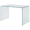 CoasterEssence 801581 Ripley - Tempered Bent Glass Writing Desk Clear - Clear Glass
