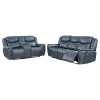 Coaster Fine Furniture 610271-S2 Sloane - 2 Piece Upholstered Reclining Sofa Set - Blue