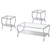 Coaster Fine Furniture 720338-S3 Saide - 3 Piece Glass Top Coffee And End Table Set - Chrome