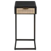 Coaster Fine Furniture 931631 Amherst - 1-Drawer Radio Weave Cane Metal Side Table - Black