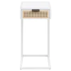Coaster Fine Furniture 931632 Amherst - 1-Drawer Radio Weave Cane Metal Side Table - White