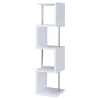 CoasterEveryday 801418 Baxter - 4-Shelf Bookshelf - White And Chrome