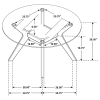 Coaster Fine Furniture 122180-S5K Paxton - 5 Piece Round Glass Top Dining Table Set - Nutmeg