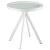 Coaster Fine Furniture 706257 Briggs - Round Marble Printed Glass Top End Side Table - White