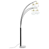CoasterEssence 1771N Maisel - Hanging Crystal Arc Tree Floor Lamp - Black