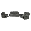 Coaster Fine Furniture 610154P-S3 Kennett - 3 Piece Chenille Power Reclining Sofa Set - Dark Gray