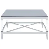 Coaster Fine Furniture 709728 Lindley - Square Tempered Mirror Acrylic Coffee Table - Chrome