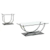 Coaster Fine Furniture 704988-S2 Danville - 2 Piece Glass Top Coffee And End Table Set - Chrome