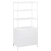 Coaster Fine Furniture 961652 Amherst - 3-Shelf Radio Weave Cane Metal Accent Cabinet - White