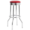 CoasterEveryday 2299R Retro - Upholstered Metal Swivel Bar Stool (Set of 2) - Red