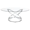 CoasterEssence 722373 Warren - 3 Piece Oval Glass Top Coffee Table Set - Chrome