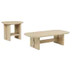 Coaster Fine Furniture 706588-S2 Kailani - 2-Piece Coastal Coffee And End Table Set - Beige Oak