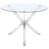CoasterEveryday 120760 Vance - Round Glass Top Asterisk Dining Table - Chrome