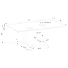 CoasterEssence 701238 Pruitt - Rectangular Glass Top Metal Coffee Table - Satin