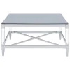 Coaster Fine Furniture 709728 Lindley - Square Tempered Mirror Acrylic Coffee Table - Chrome
