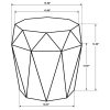 Coaster Fine Furniture 931159 Jacinto - Octagonal Solid Mango Wood Side Table - Gray