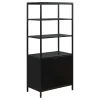 Coaster Fine Furniture 961651 Amherst - 3-Shelf Radio Weave Cane Metal Accent Cabinet - Black