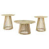 Coaster Fine Furniture 710608-S3 Touhy - 3 Piece Round Coffee And End Table Set - Natural Mango