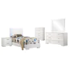 CoasterEssence 203500T-S5 Felicity - Twin 5 Piece Bedroom Set - White High Gloss