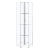 CoasterEveryday 950001 Zahavah - 4-Shelf Hexagonal Clear Glass Curio Cabinet - White