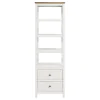 Coaster Fine Furniture 708254 Hollis - 4-Shelf Wood Media Tower With Drawers - Brown And White