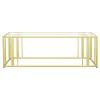 CoasterEssence 723608 Adri - Rectangular Glass Top Coffee Table - Matte Brass