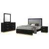 Coaster Fine Furniture 224781Q-S4 Caraway - 4 Piece Queen Bedroom Set - Black