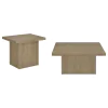 Coaster Fine Furniture 710918-S2 Devar - 2 Piece Square Cocktail Coffee End Table Set - Latte
