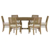 Coaster Fine Furniture 108930-S7W Arini - 7-Piece Round Dining Room Table Set - Sand Wash