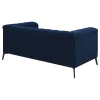 CoasterEssence 509212 Chalet - Upholstered Tuxedo Arm Tufted Loveseat - Blue