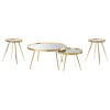 Coaster Fine Furniture 723918-S3 Kaelyn - 4 Piece Round Coffee And End Table Set - Gold