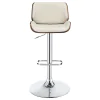 CoasterEssence 130503 Folsom - Upholstered Adjustable Bar Stool - Ecru And Chrome