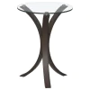 CoasterEveryday 902867 Edgar - Round Glass Top Accent Side Table - Cappuccino