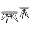 Coaster Fine Furniture 736178-S2 Hadi - 2 Piece Round Smarttop Coffee And End Table Set - Cement