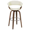 CoasterEssence 100206 Zion - Upholstered Swivel Bar Stool - Walnut And Ecru
