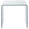 CoasterEssence 705327 Ripley - Squared Tempered Bent Glass Side End Table - Clear