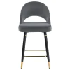 CoasterEssence 192549 Lindsey - Velvet Upholstered Counter Chair (Set of 2) - Gray