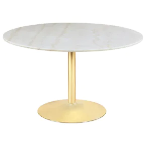 CoasterEssence 192061 Kella - Round Marble Top Dining Table - White Marble