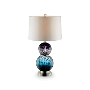 Furniture of America L95722 Camila - Glass Table Lamp - Purple / Blue