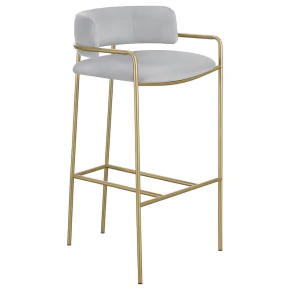 CoasterEssence 182160 Comstock - Upholstered Low Back Stool - Gray And Gold